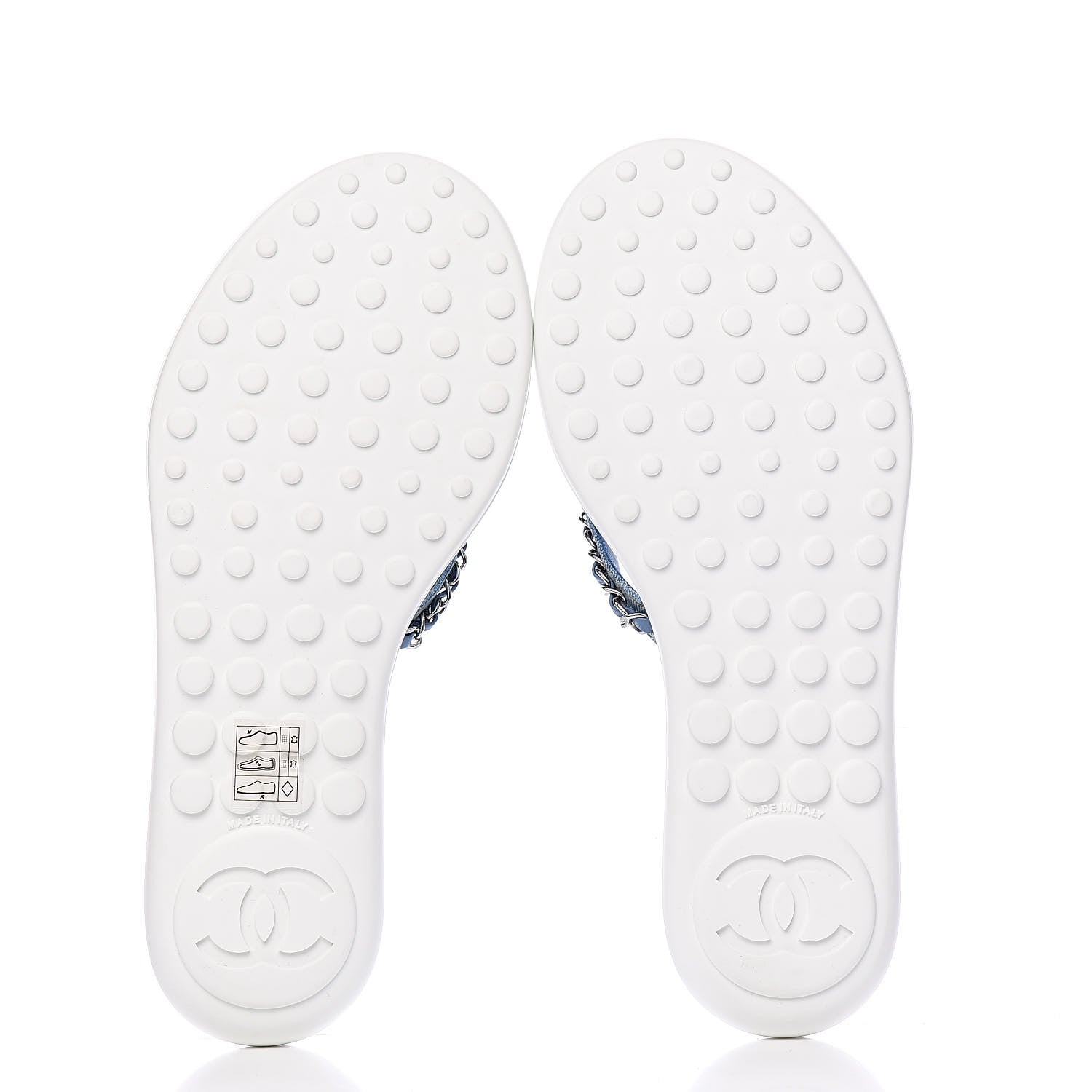 Chanel Denim CC Chain Thong Sandals 37 Blue 5 of 10