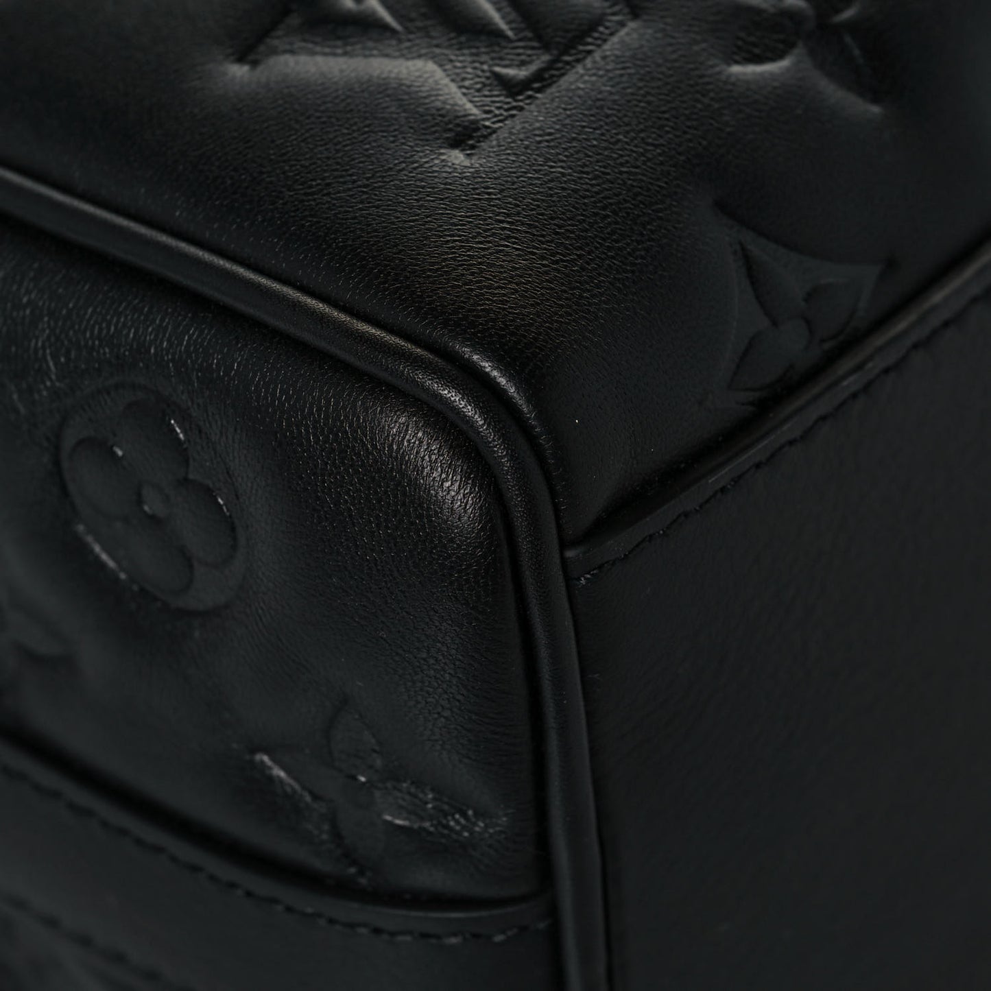 Lambskin Embossed Monogram Speedy 22 Bandouliere Black