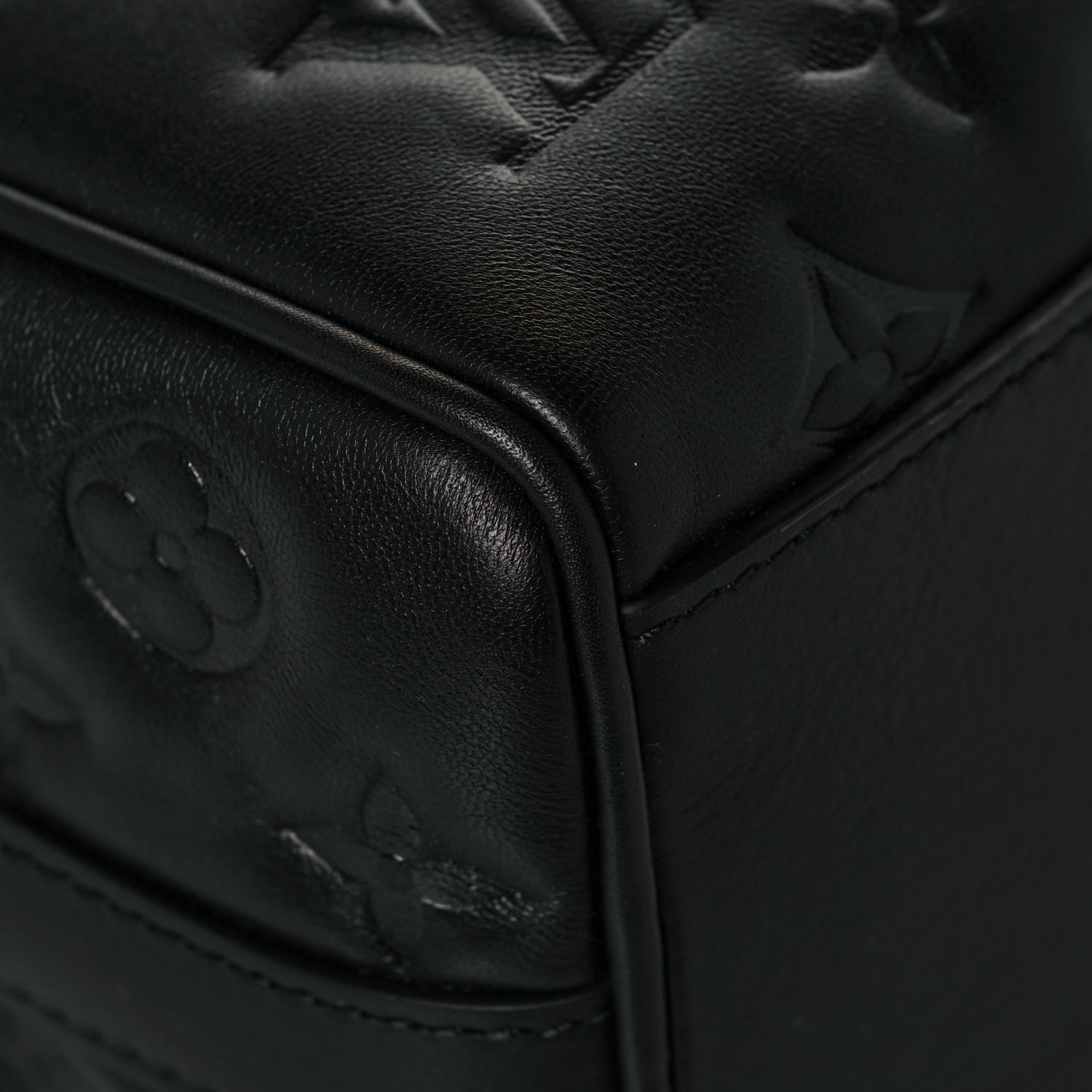Louis Vuitton Lambskin Embossed Monogram Speedy 22 Bandouliere Black 8 of 13