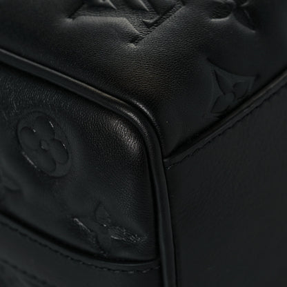 Louis Vuitton Lambskin Embossed Monogram Speedy 22 Bandouliere Black 8 of 13