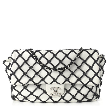 Chanel Lambskin Jumbo Canebiers Net Flap White 1 of 8