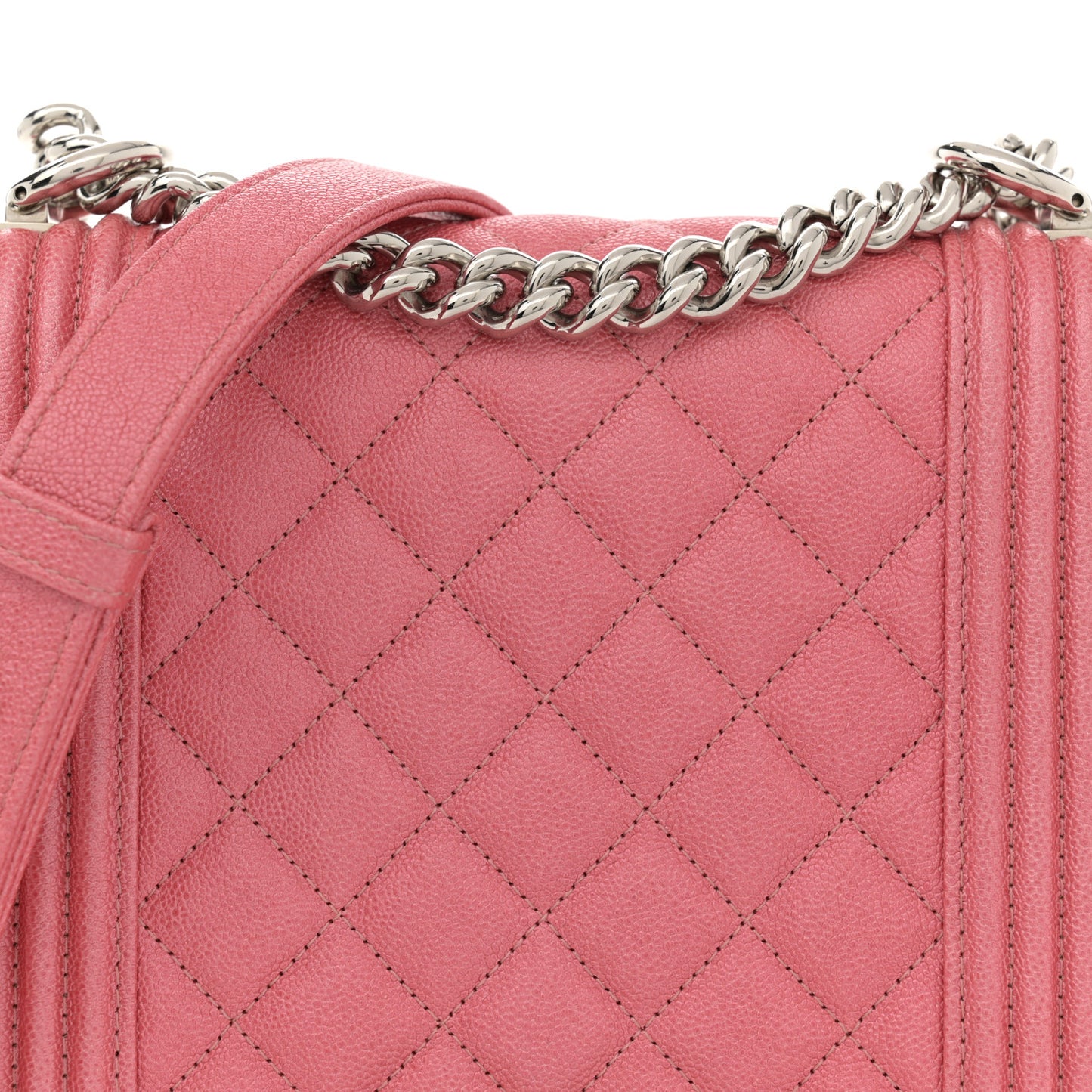 Caviar Quilted North South Boy Flap Pink