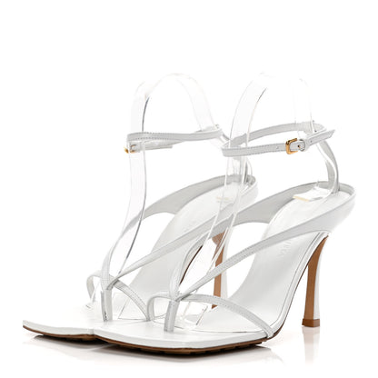 Bottega Veneta Lambskin Stretch Multi Strap 90mm Sandals 39.5 Optic White 3 of 14