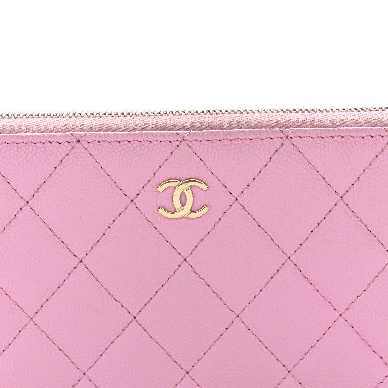 Chanel Caviar Quilted Large Gusset Zip Around Wallet Light Pink 9 of 13