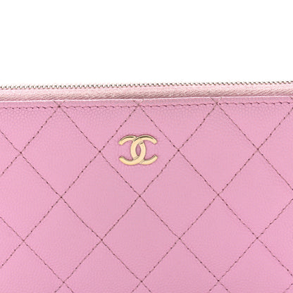 Chanel Caviar Quilted Large Gusset Zip Around Wallet Light Pink 9 of 13