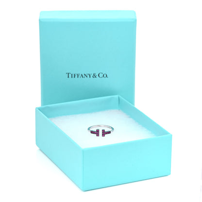 Tiffany 18K White Gold Ruby T Wire Ring 53 6.5 5 of 5