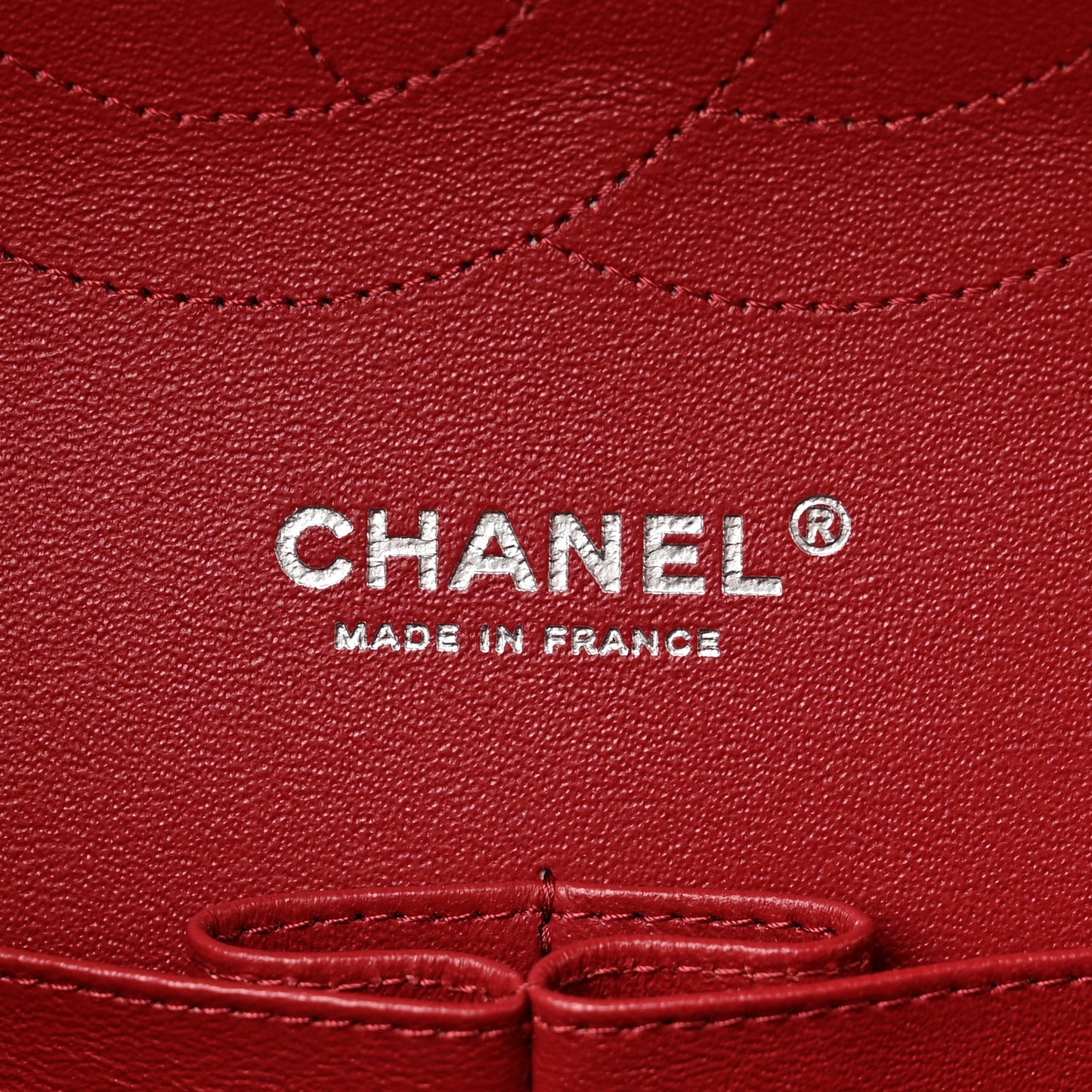 Caviar Quilted Jumbo Double Flap Dark Red