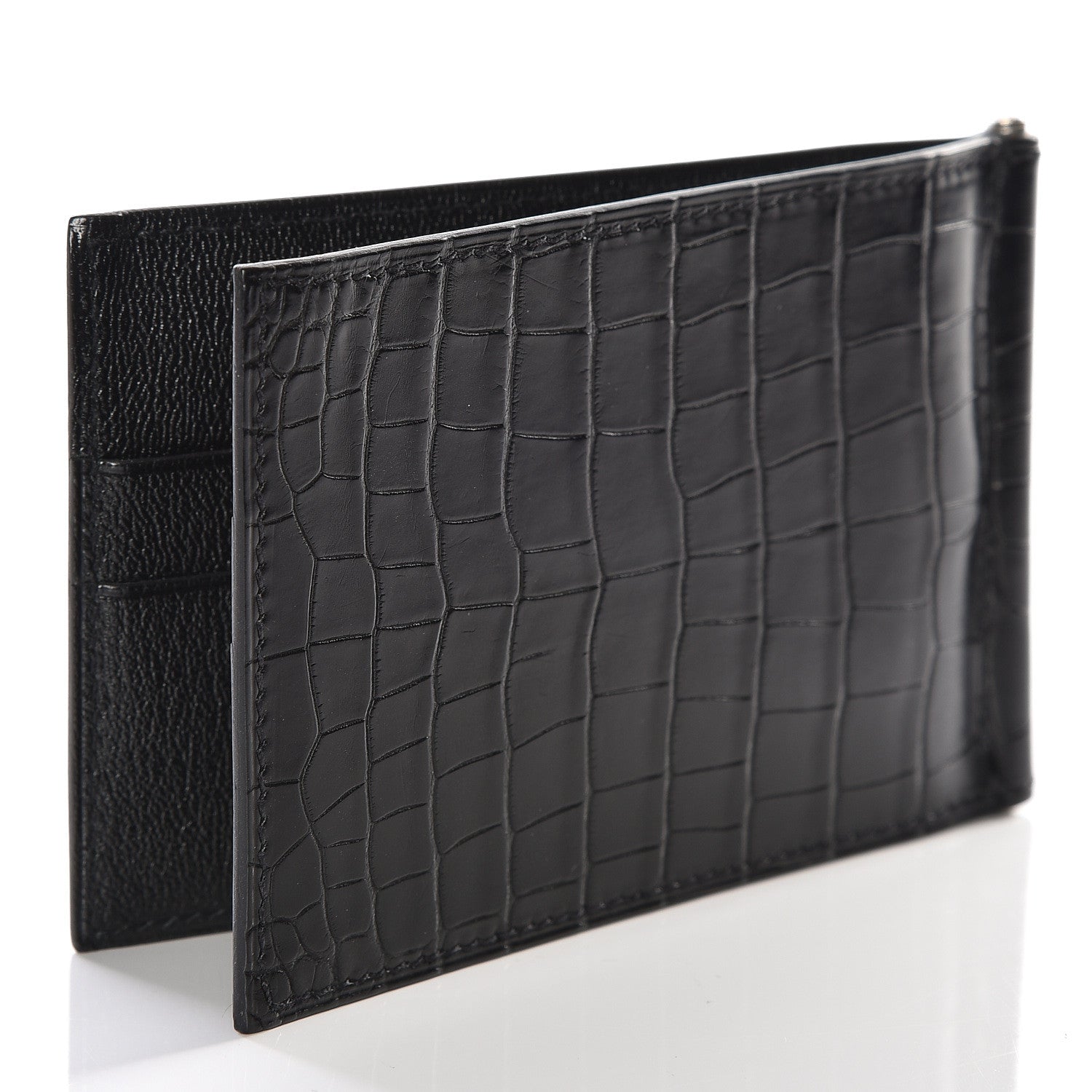 Hermes Shiny Alligator Poke Jungle Wallet Black 2 of 8