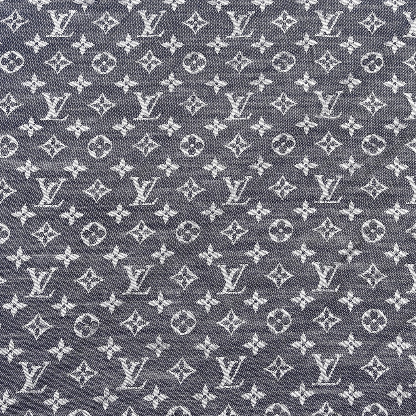 Silk Wool Monogram Denim Shawl Blue