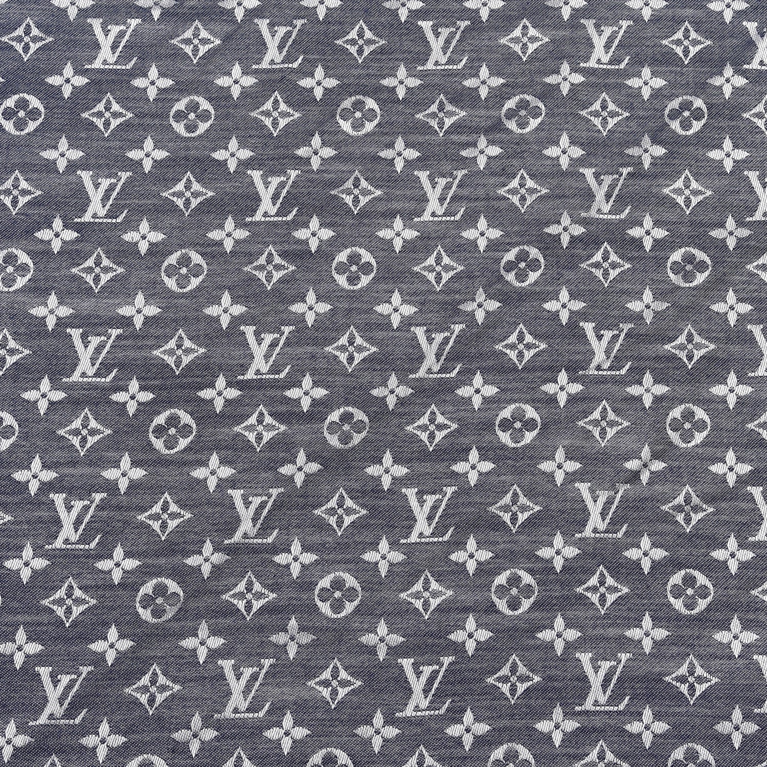 Louis Vuitton Silk Wool Monogram Denim Shawl Blue 3 of 7