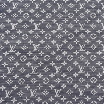 Louis Vuitton Silk Wool Monogram Denim Shawl Blue 3 of 7