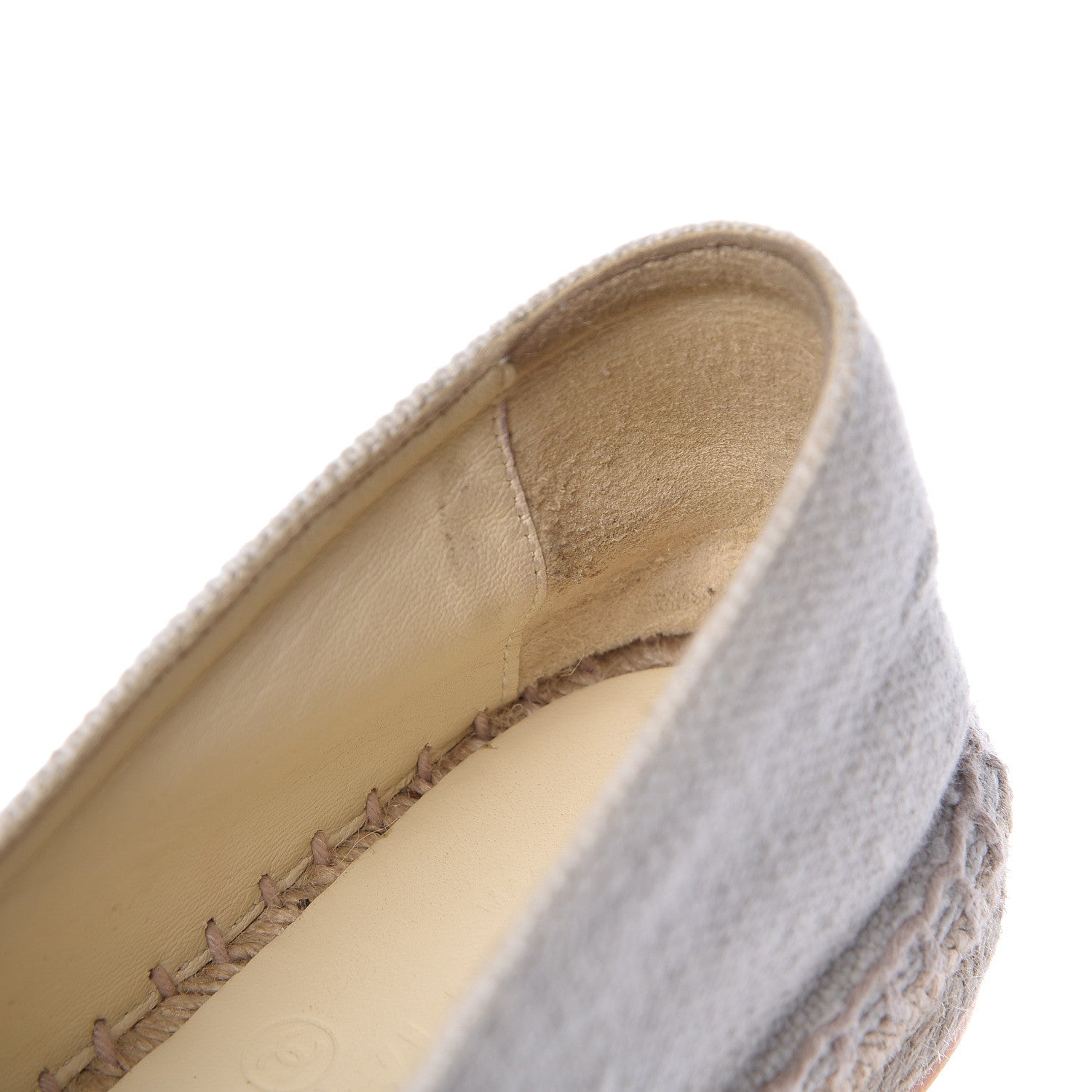 Chanel Linen CC Espadrilles 37 Beige Black 14 of 17