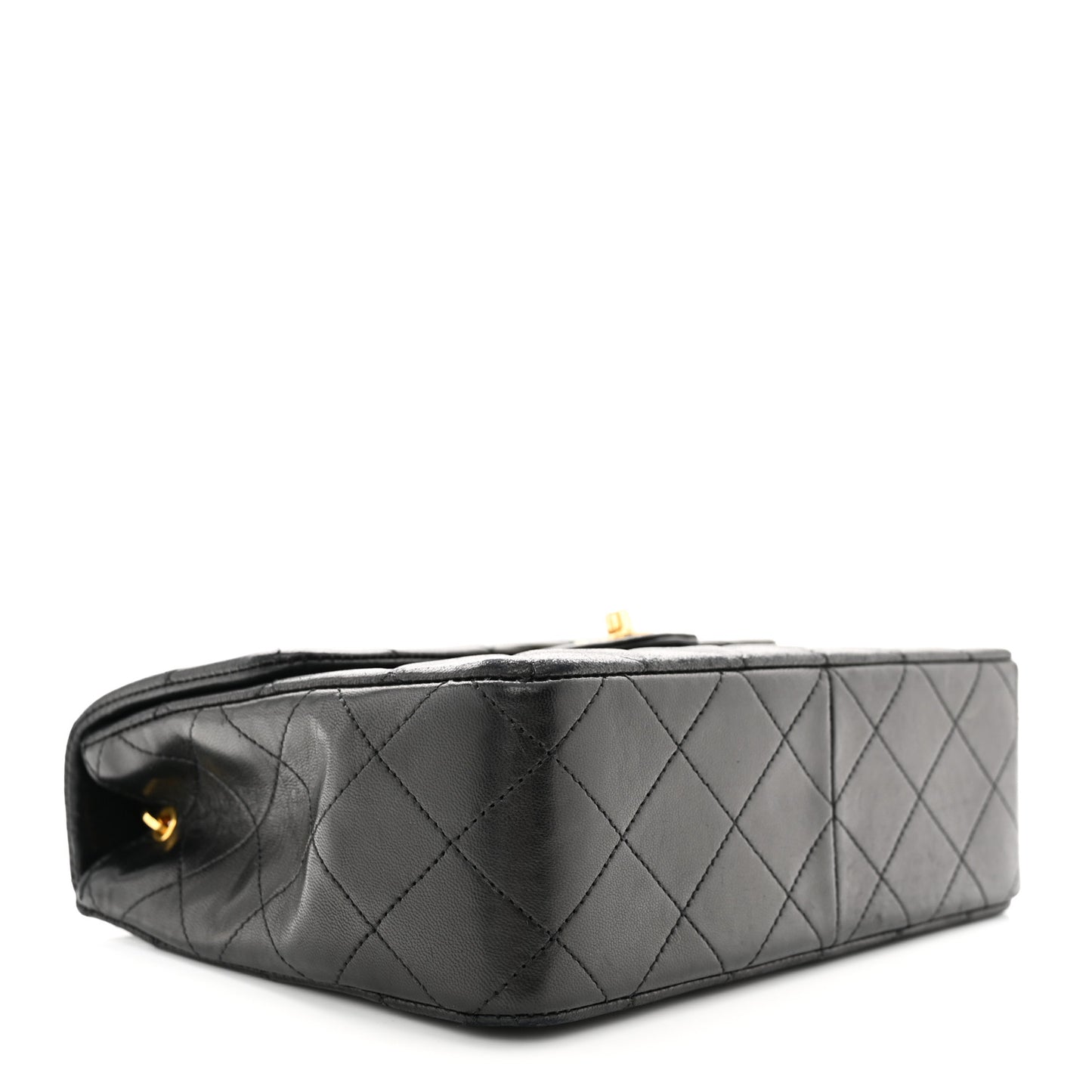 Lambskin Quilted Mini Square Flap Bag Black