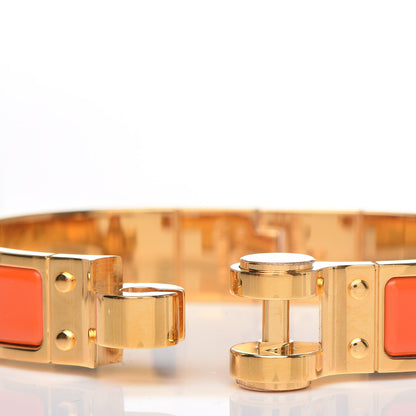 Hermes Enamel Charniere Uni Narrow Hinged Bracelet S Orange 5 of 5