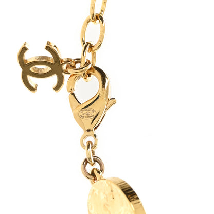 Chanel Metal Disc CC Necklace Gold Black 4 of 6