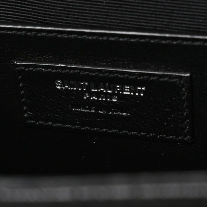 Saint Laurent Grain De Poudre Textured Mixed Matelasse Triquilt Medium Monogram Satchel Black 6 of 11