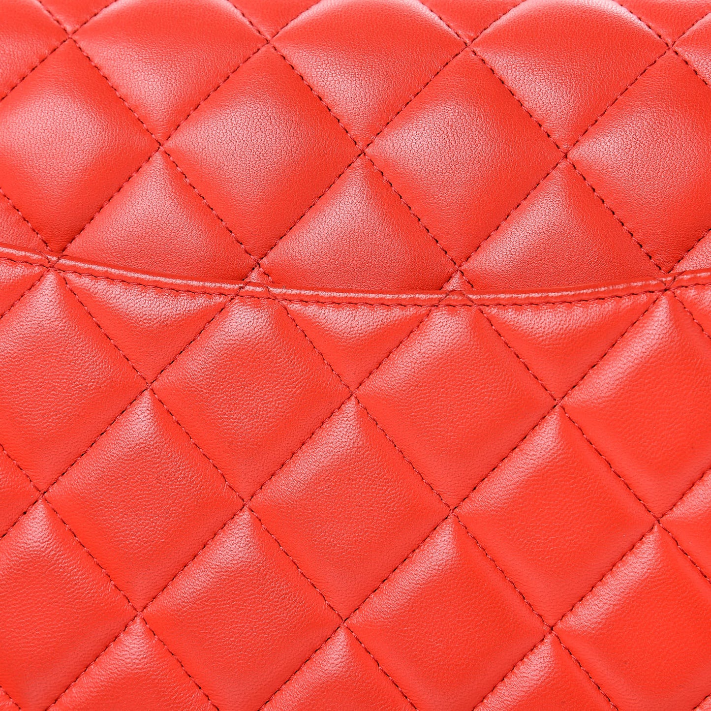 Lambskin Quilted Jumbo Double Flap Red