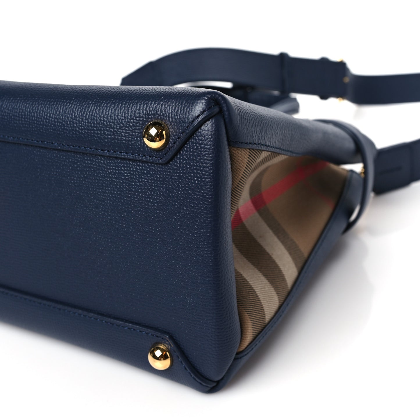 Derby Calfskin Vintage Check Medium Banner Tote Regency Blue