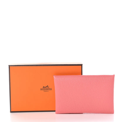 Hermes Chevre Mysore Calvi Card Case Rose Ete 10 of 10