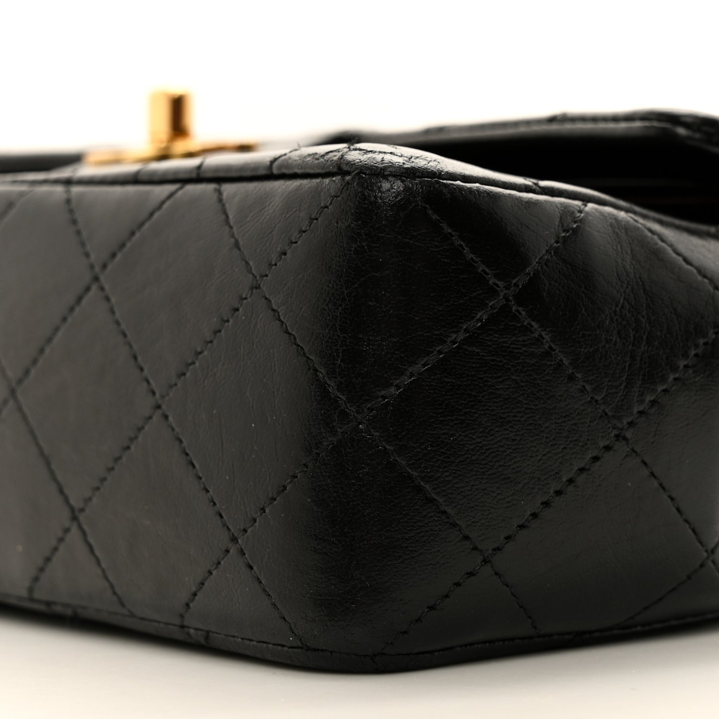Lambskin Quilted Small Double Flap Black