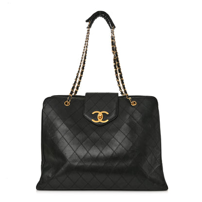 Chanel Calfskin Stitched XL Weekender Black 1 of 13