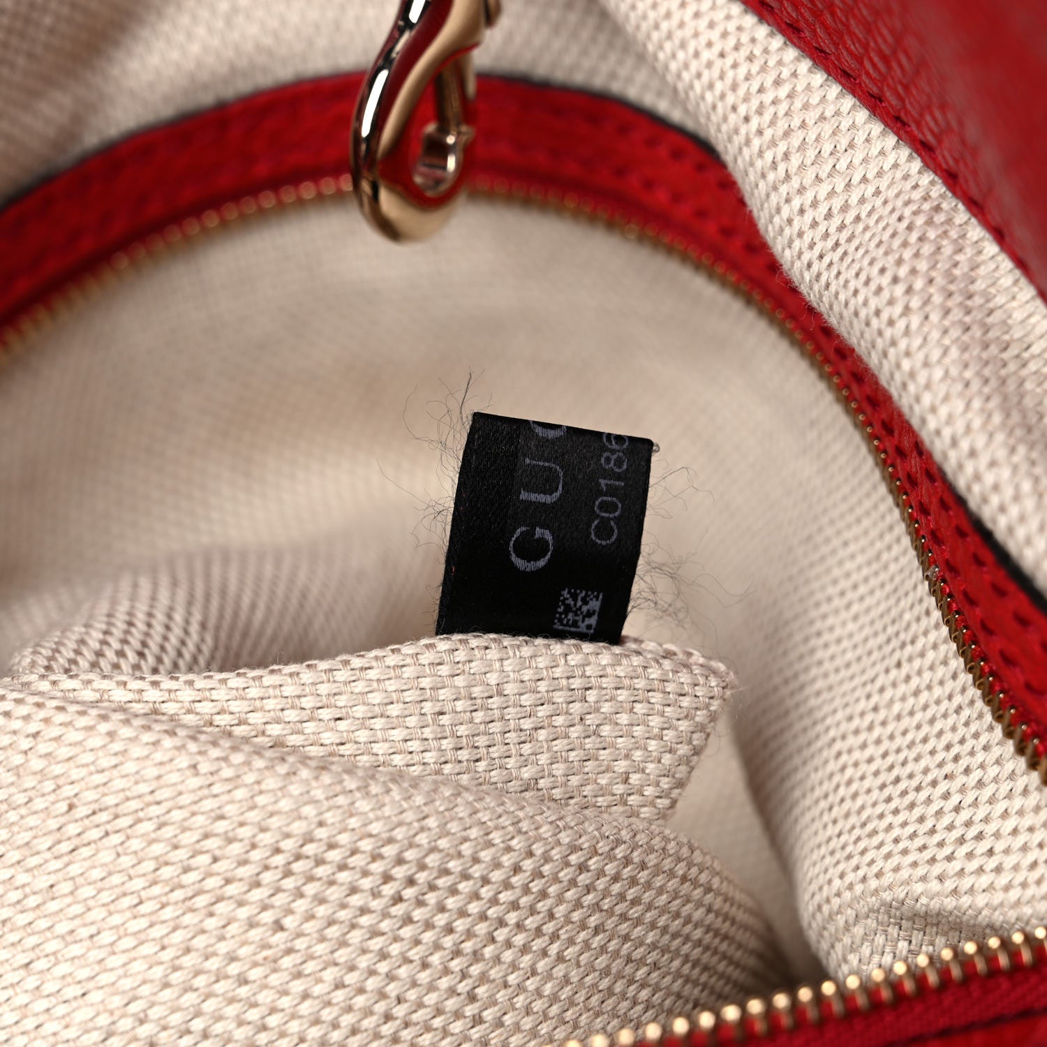 Gucci Pebbled Calfskin Medium Soho Chain Shoulder Bag Tabasco Red 8 of 14