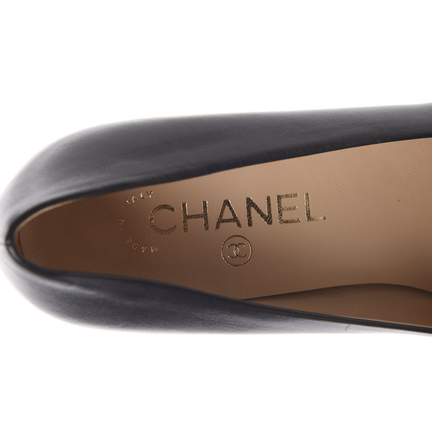 Chanel Lambskin CC Pumps 37.5 Black 5 of 8