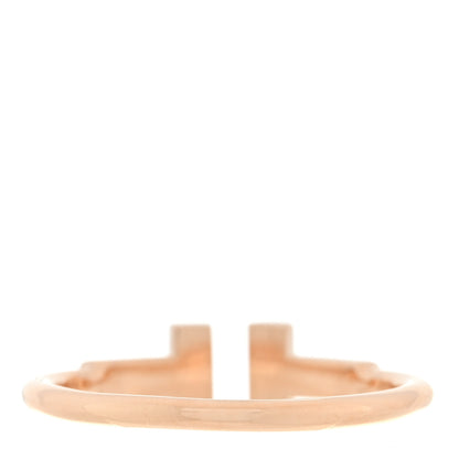 Tiffany 18K Rose Gold Diamond T Wire Ring 53 6.5 3 of 4
