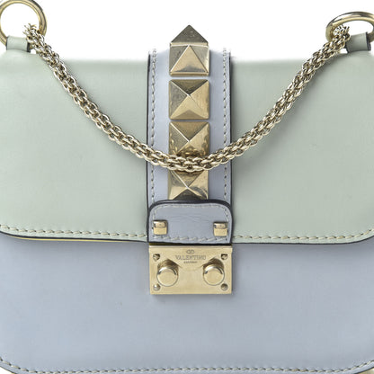 Valentino Garavani Vitello Watercolor Small Glam Lock Rockstud Flap Rose Green Yellow Sky 9 of 9