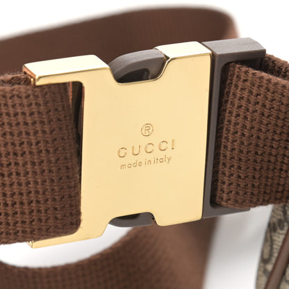 Gucci GG Supreme Monogram Textured Calfskin Retro Interlocking G Belt Bag Beige Ebony Brown Sugar 8 of 14