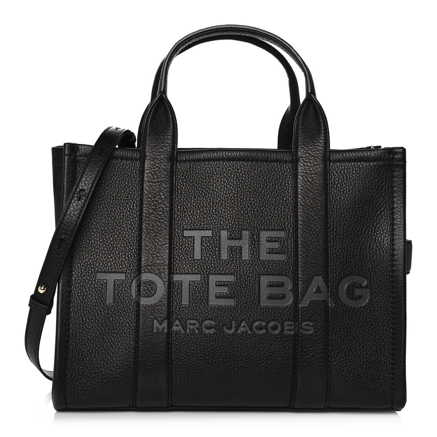 Marc Jacobs Grained Calfskin Medium The Tote Bag Black 1 of 9