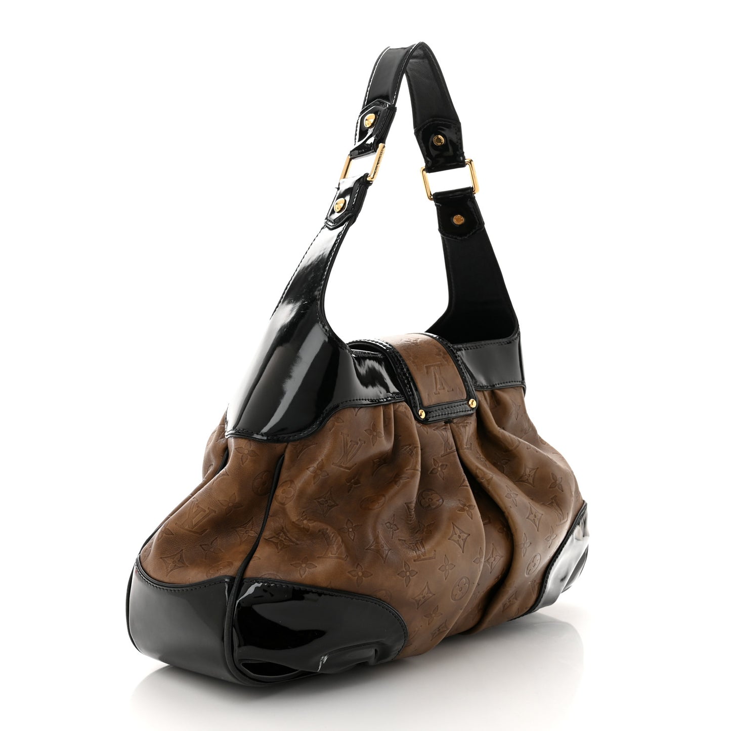 Monogram Embossed Polly Hobo Taupe
