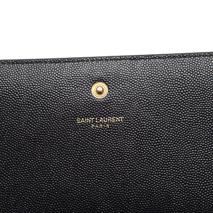Saint Laurent Grain De Poudre Star Studded Monogram Wallet on Chain Black 6 of 10