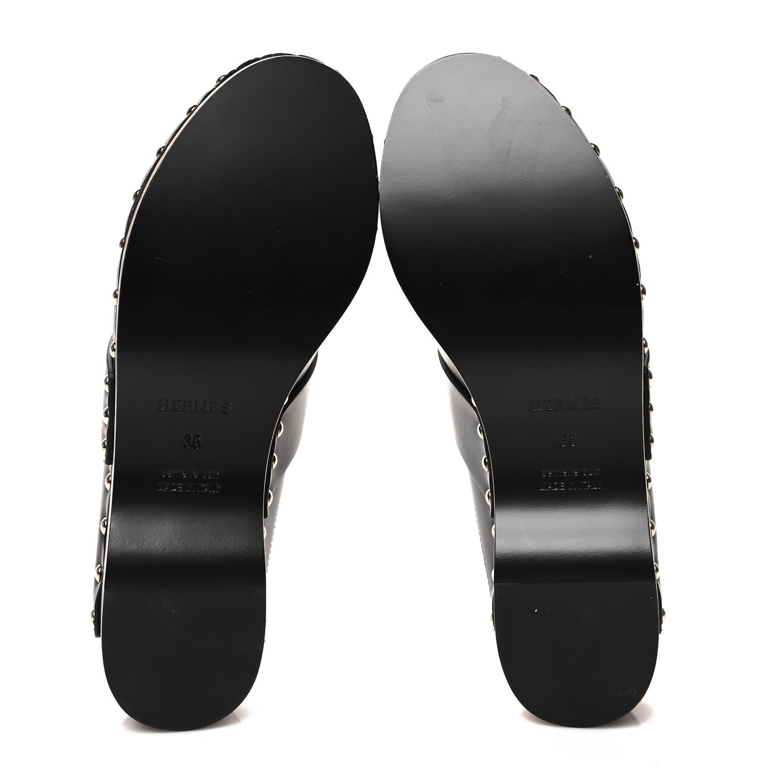 Hermes Calfskin Calya Mules 36 Black 5 of 8