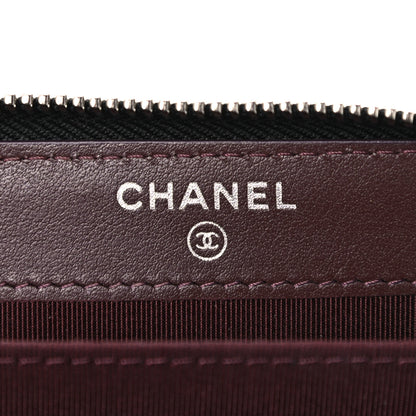 Chanel Caviar Chevron Quilted Zip Coin Purse Black 6 of 13