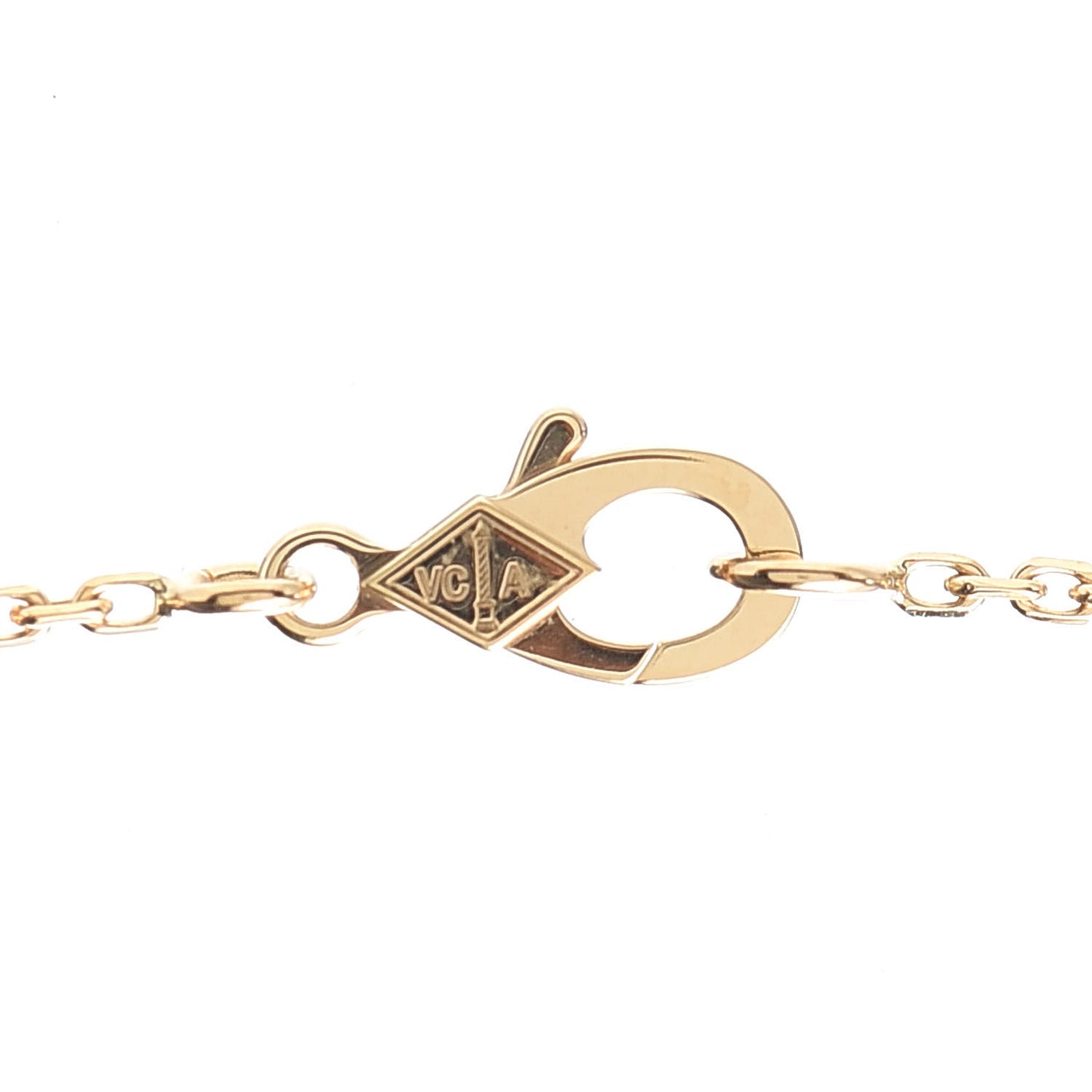 18K Yellow Gold Guilloche Vintage Alhambra Pendant Necklace