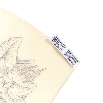 Hermes Cashmere Silk Le Jardin de Leila Shawl 140 White Ciel Etoupe 3 of 4