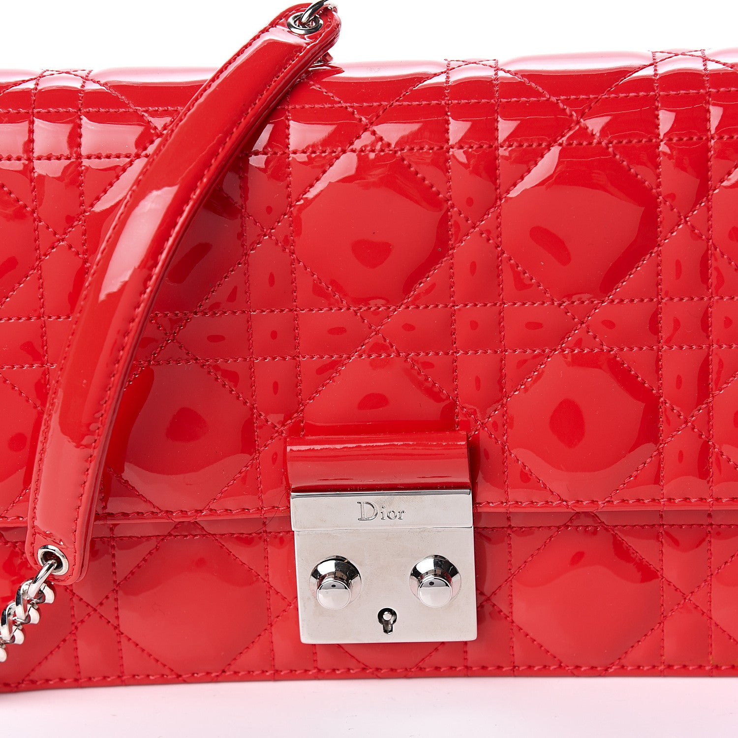 Christian Dior Patent Cannage Miss Dior Promenade Pouch Red 10 of 10