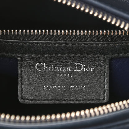 Christian Dior Smooth Calfskin Embroidered Beaded Floral Medium Lady Dior Black 5 of 9