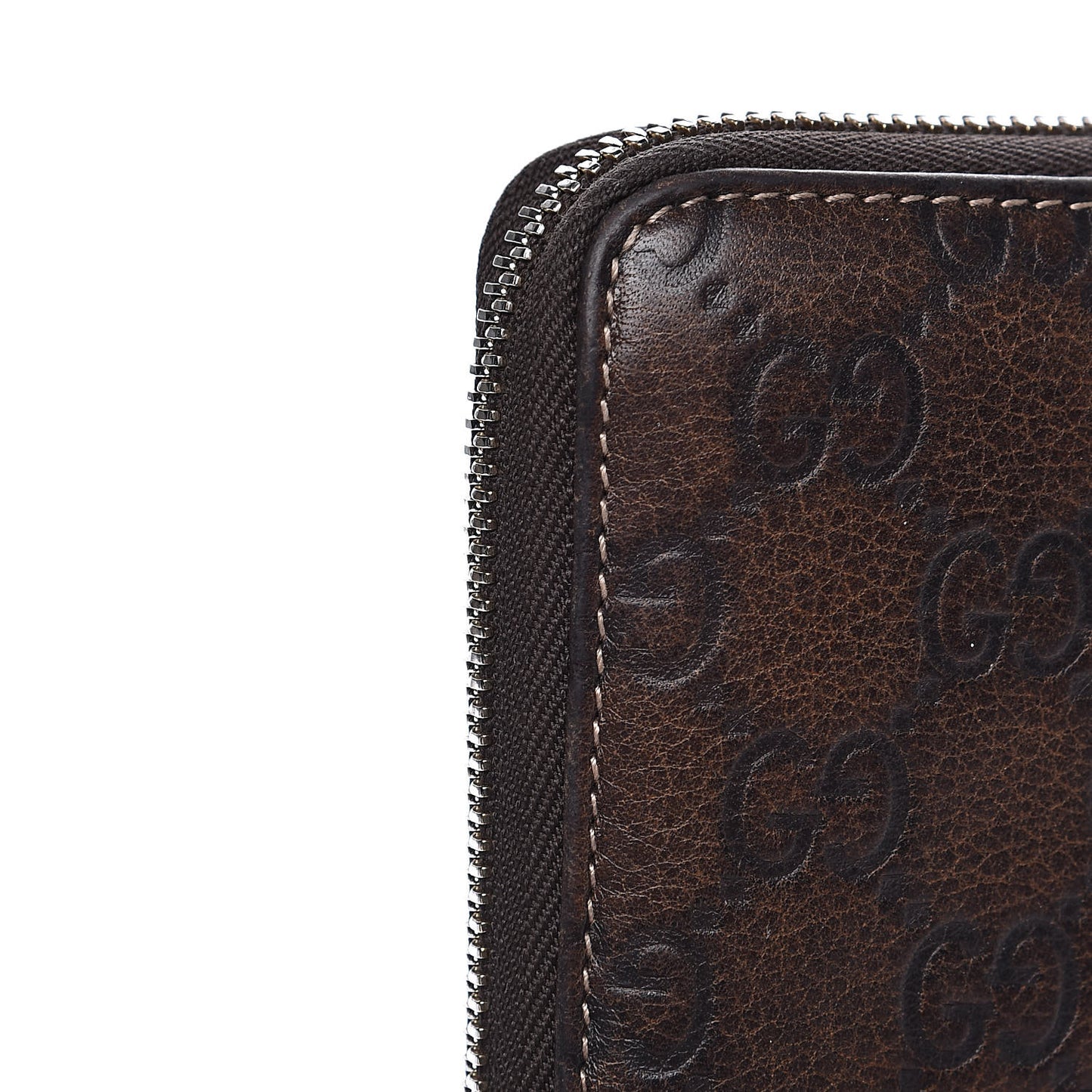 Guccissima Bamboo Tassel Zip Around Wallet Brown