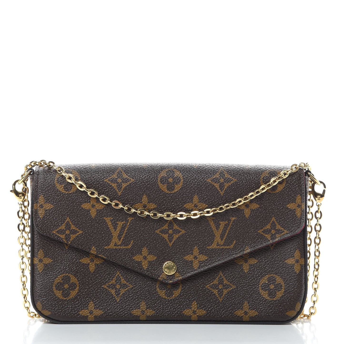 Monogram Pochette Felicie Chain Wallet Fuchsia