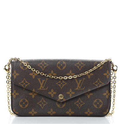 Louis Vuitton Monogram Pochette Felicie Chain Wallet Fuchsia 1 of 14