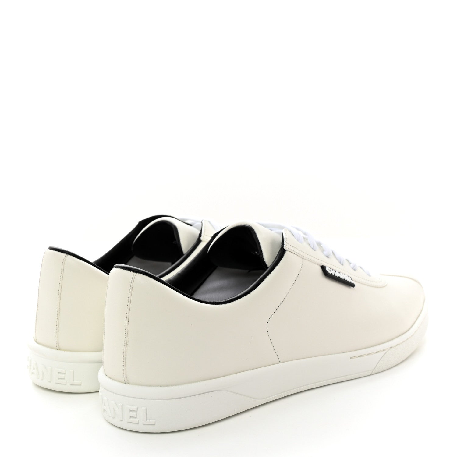 Chanel Calfskin Mens CC Sneakers 43 White 44 White 4 of 11
