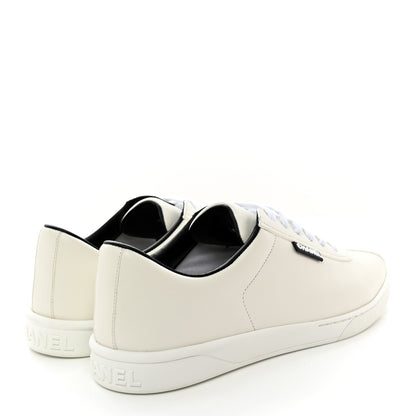 Chanel Calfskin Mens CC Sneakers 43 White 44 White 4 of 11