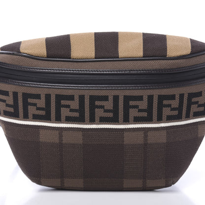Fendi Vitello Century Maglia Pattern Mix Belt Bag Havana 9 of 9