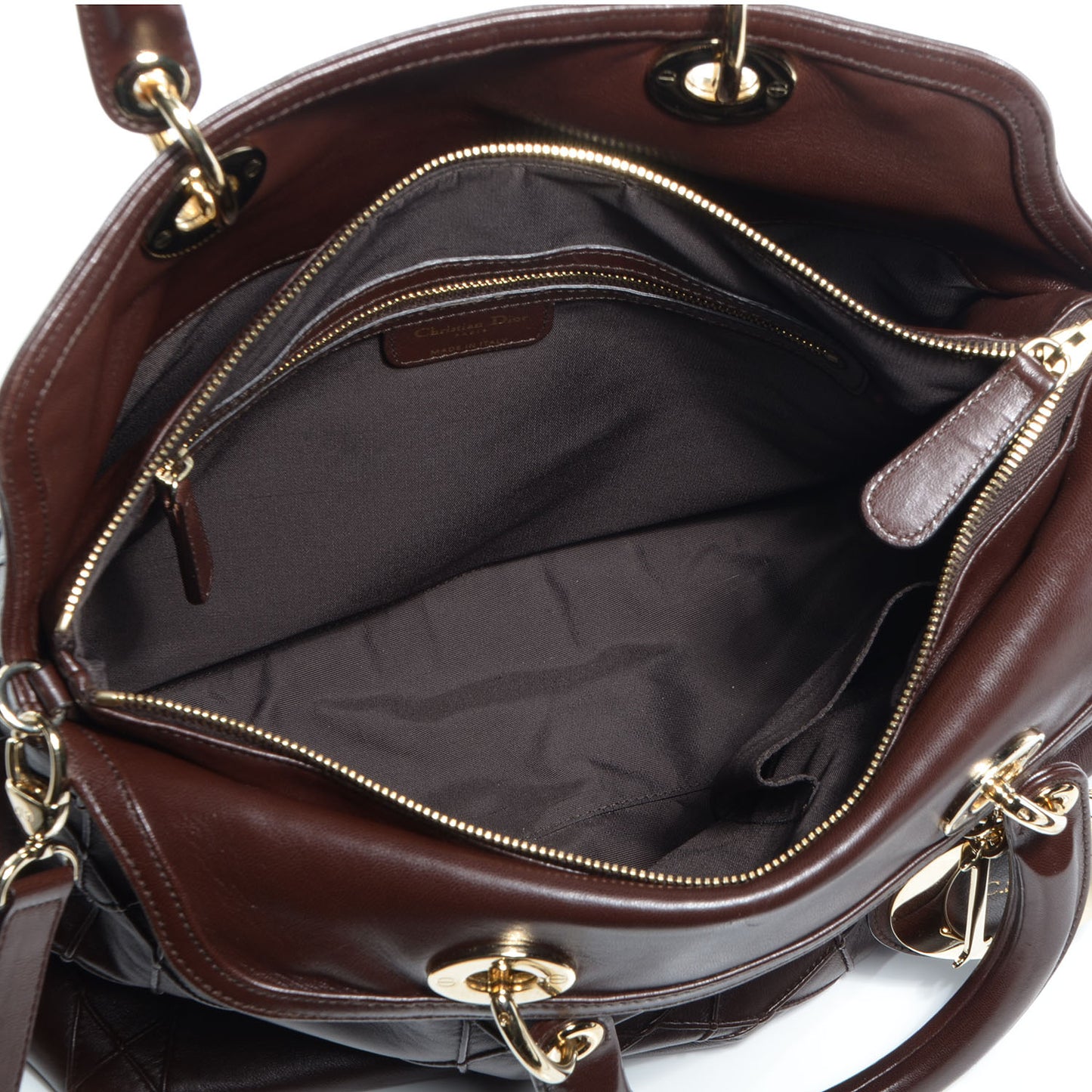 Lambskin Cannage Medium Granville Tote Brown