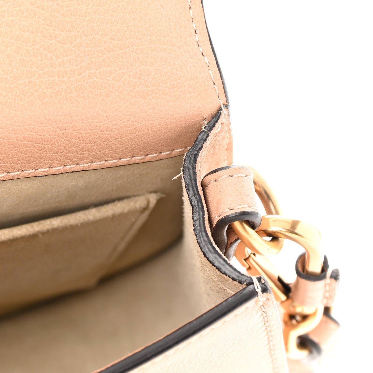 Calfskin Suede Small Nile Bracelet Bag Biscotti Beige