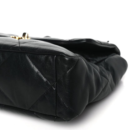 Chanel Goatskin Quilted Large Chanel 19 Flap Black 10 of 11
