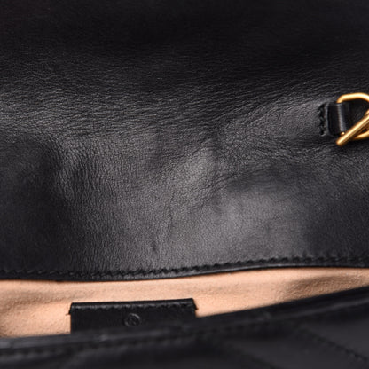 Gucci Calfskin Matelasse Super Mini GG Marmont Shoulder Bag Black 13 of 13