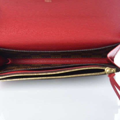Louis Vuitton Damier Ebene Emilie Wallet Red 5 of 7